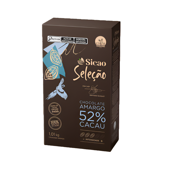 Chocolate Em Gotas Seleção Chocolate Amargo 52% - 1.01Kg Sicao