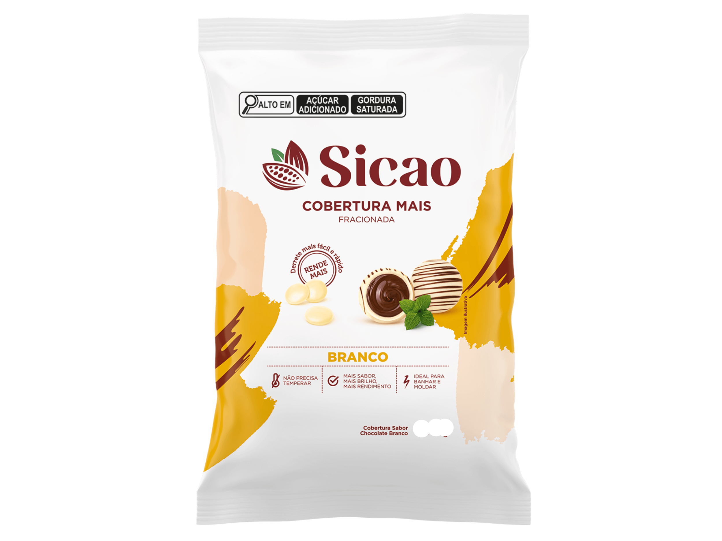 Cobertura Mais Em Gotas Branco 2,05kg - Sicao
