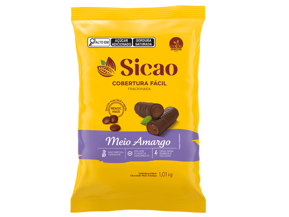 COBERTURA FÁCIL EM GOTAS MEIO AMARGO 1,01kg - sicao