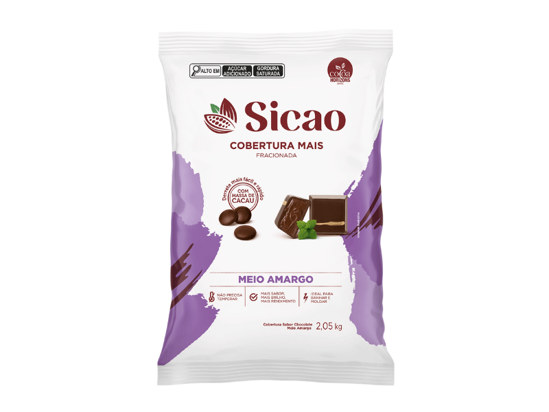 Cobertura Mais Em Gotas Meio Amargo 2kg - Sicao