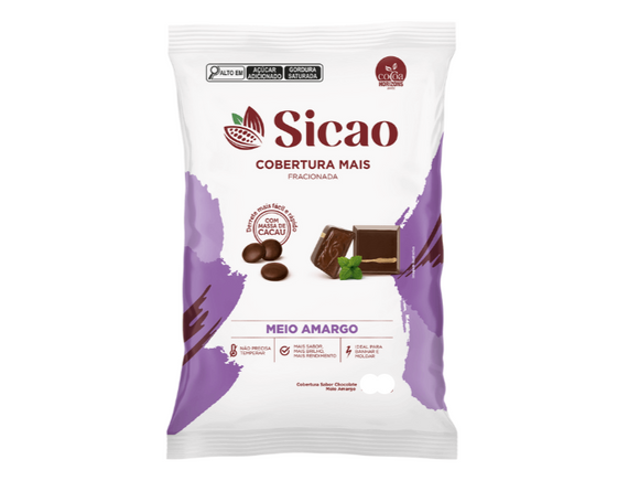 Cobertura Mais Em Gotas Meio Amargo 1,01Kg - Sicao