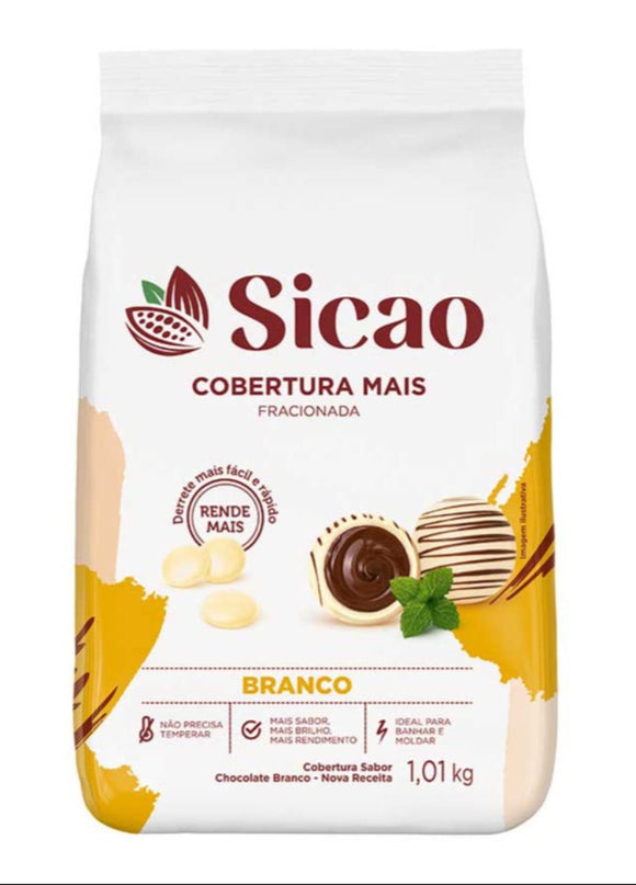 Cobertura fracionada Sicao Em Gotas Mais 1,01kg Branco