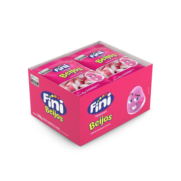 Mini Beijos de Morango C/12 -Fini