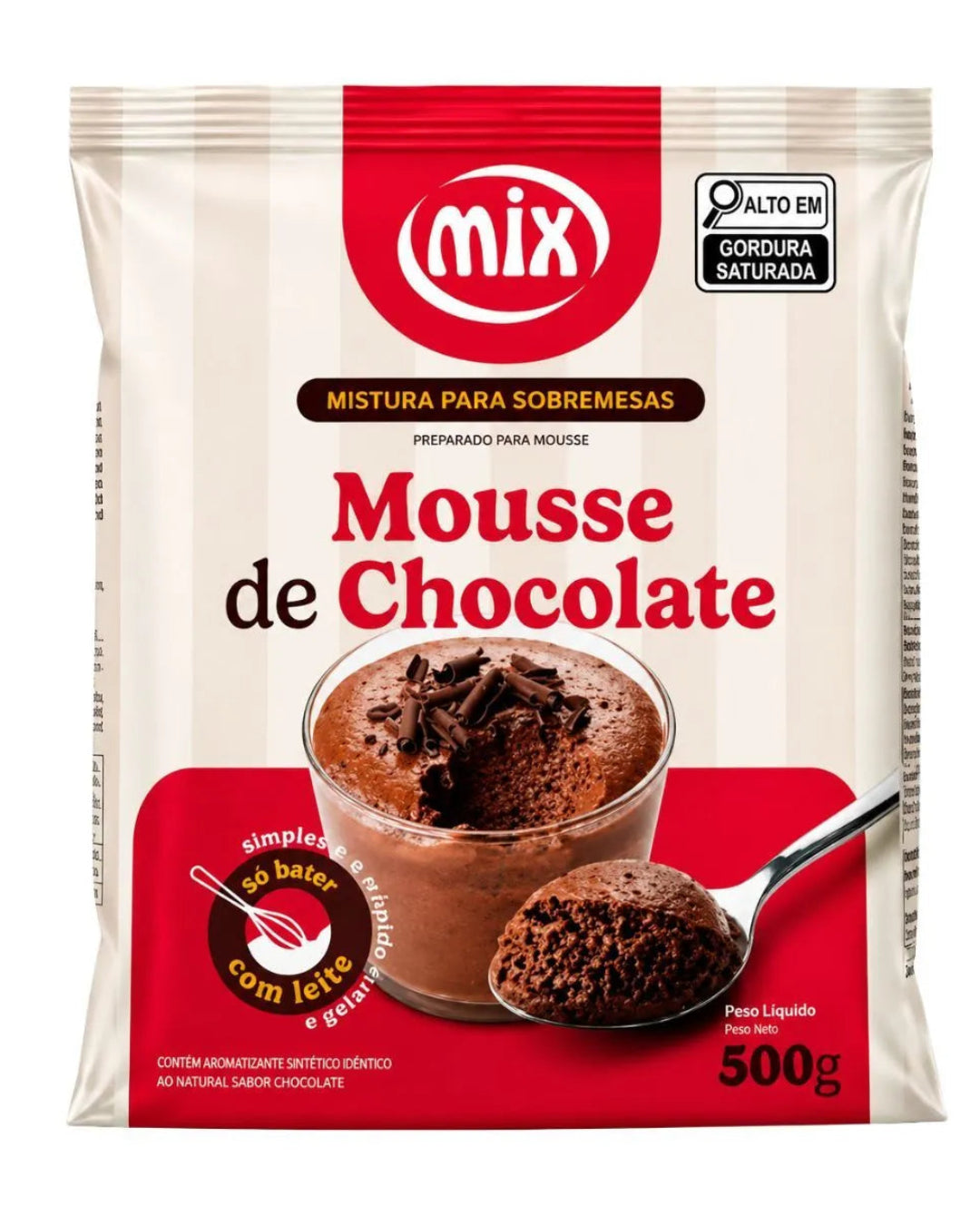 Pó para Mousse Sabor Chocolate 500G - Mix