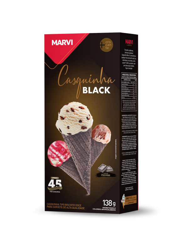 Casquinha de sorvete Black  138g Marvi