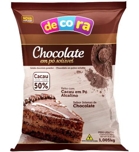 CHOCOLATE EM PÓ 50% CACAU 1,005KG - DECORA