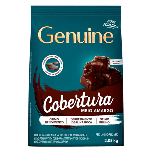 Cobertura fracionada Moedas Genuine meio amargo 2,05kg cargill