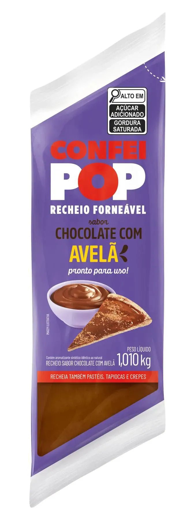 Recheio Forneável Confeiteiro sabor Chocolate com Avelã 1,01kg