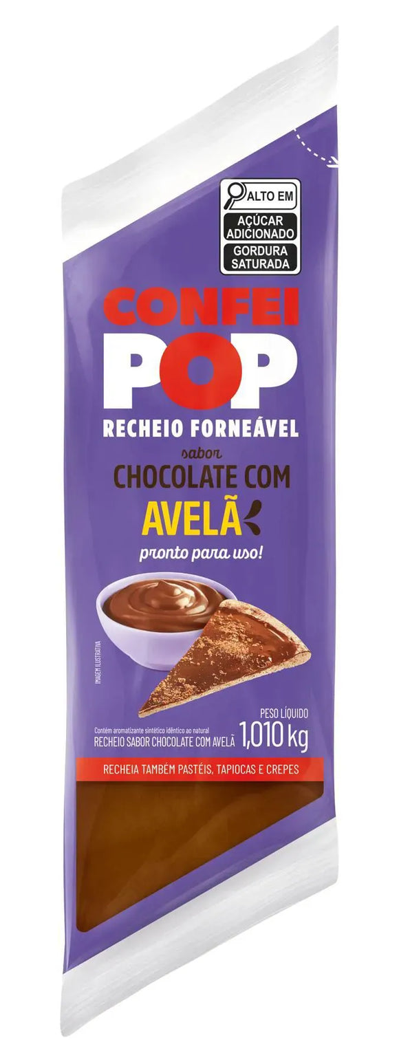 Recheio Forneável Confeiteiro sabor Chocolate com Avelã 1,01kg