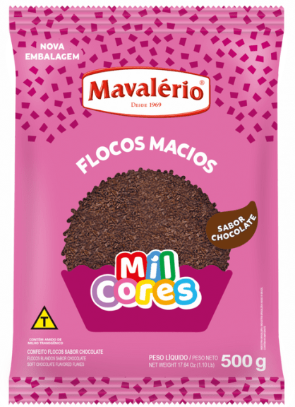FLOCOS MACIOS CHOCOLATE 500g - MIL CORES MAVALÉRIO