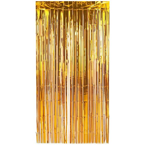 Cortina Metalizada Dourada Decoração