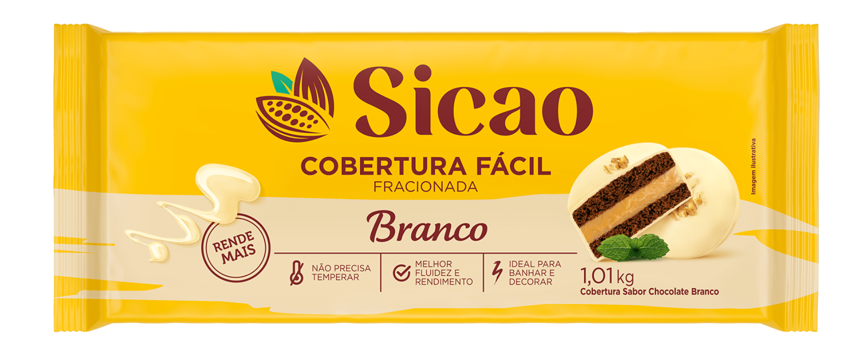 Cobertura Fácil Sicao 1kg - Branco