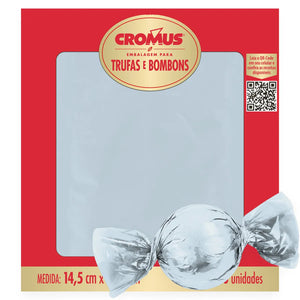 Embalagem P/ Trufas e Bombons Branca Liso 14,5x15,5 cm C/100 Unidades Cromus
