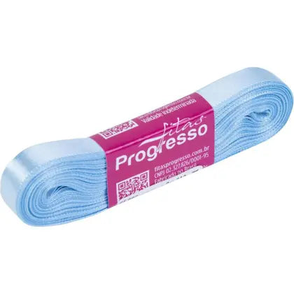 Fita de cetim 10m x 10mm Progresso - Azul bb 212