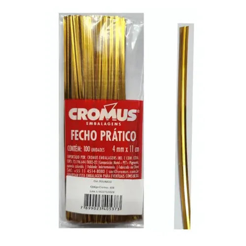 Fecho Prático Dourado C/100 - Cromus