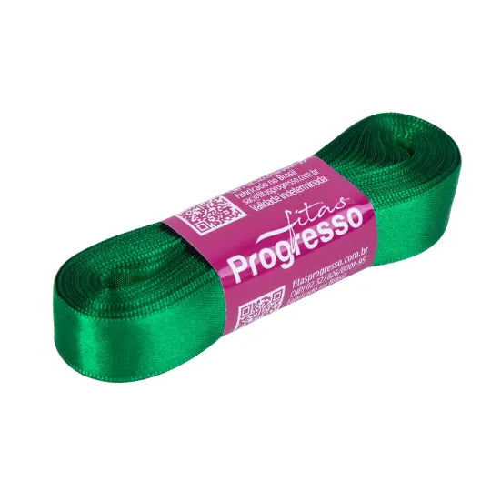 Fita de cetim 10m x 15mm  Progresso - Verde Bandeira 217
