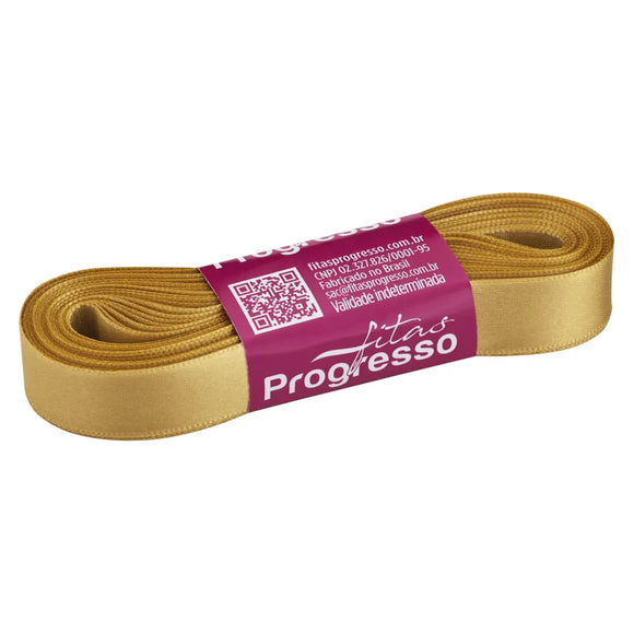 Fita de cetim 10m x 15mm  Progresso - Dourado 1353