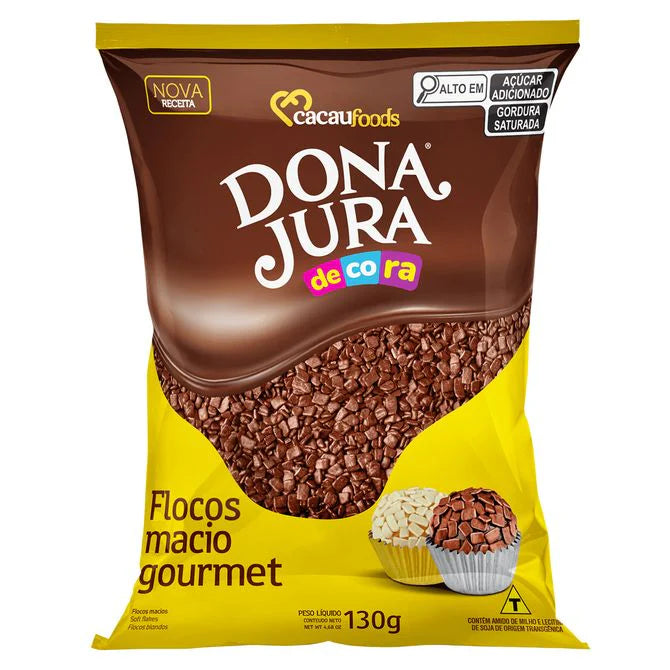 Flocos Macio Gourmet Dona Jura 130g - sabor chocolate