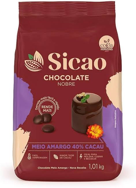 Chocolate Sicao em Gotas 1,01KG Meio Amargo 40% Cacau