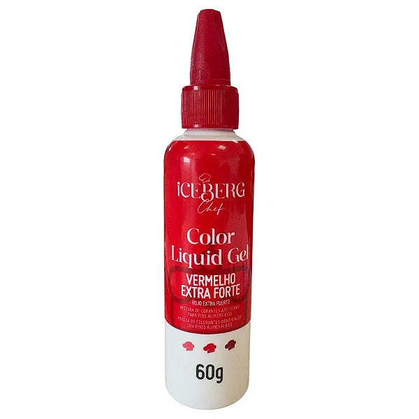 Corante Liquid Gel Vermelho extra forte 60g - Iceberg