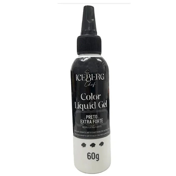 Corante Liquid Gel Color 60g Iceberg - Preto extra forte