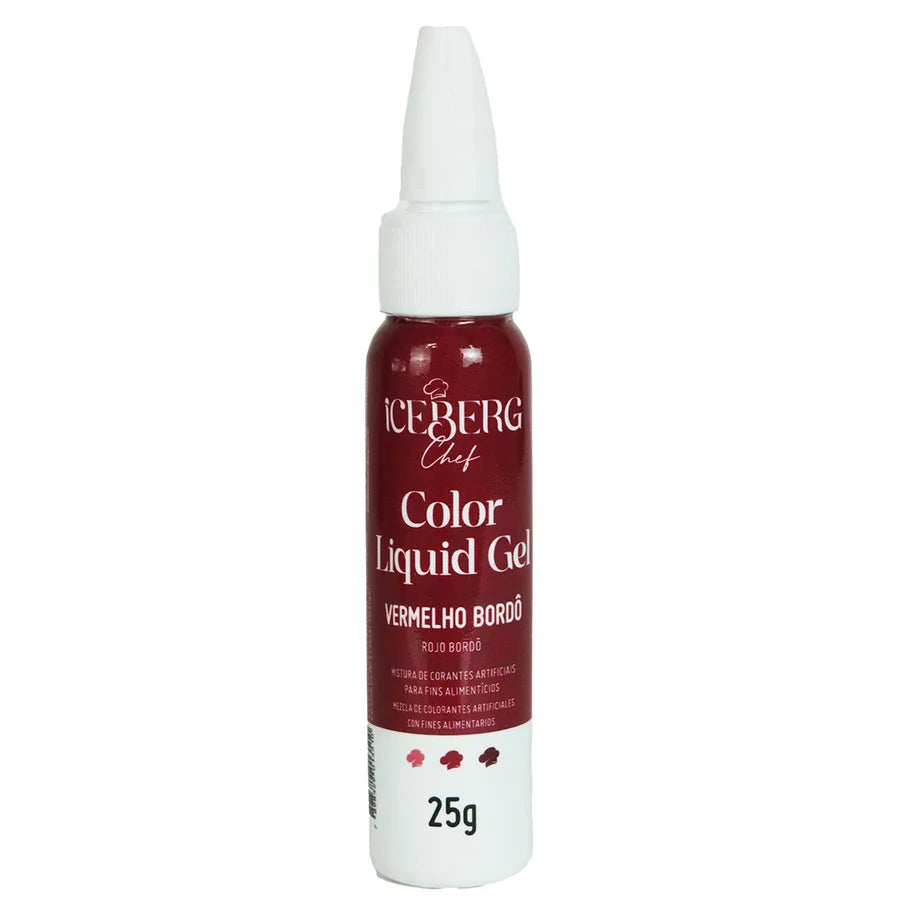 Corante Liquid Gel Color 25g Vermelho Bordô - Iceberg