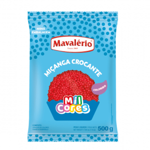 Confeito Miçanga Crocante Vermelha 500g Mavalério
