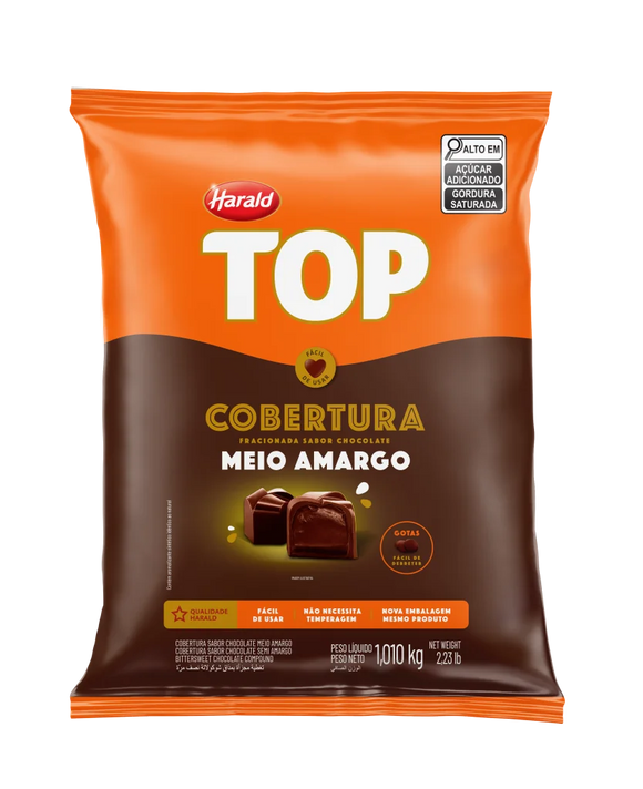 Cobertura Top Meio Amargo em Gotas 1,01kg - Harald