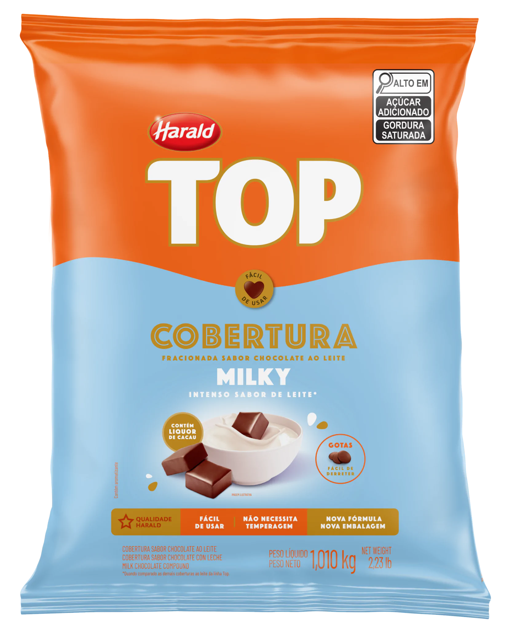 Cobertura Top Em Moedas Milky 1,01kg - Harald