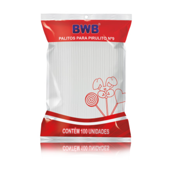 PALITO PARA PIRULITO PEQUENO BRANCO BWB C/100 UN
