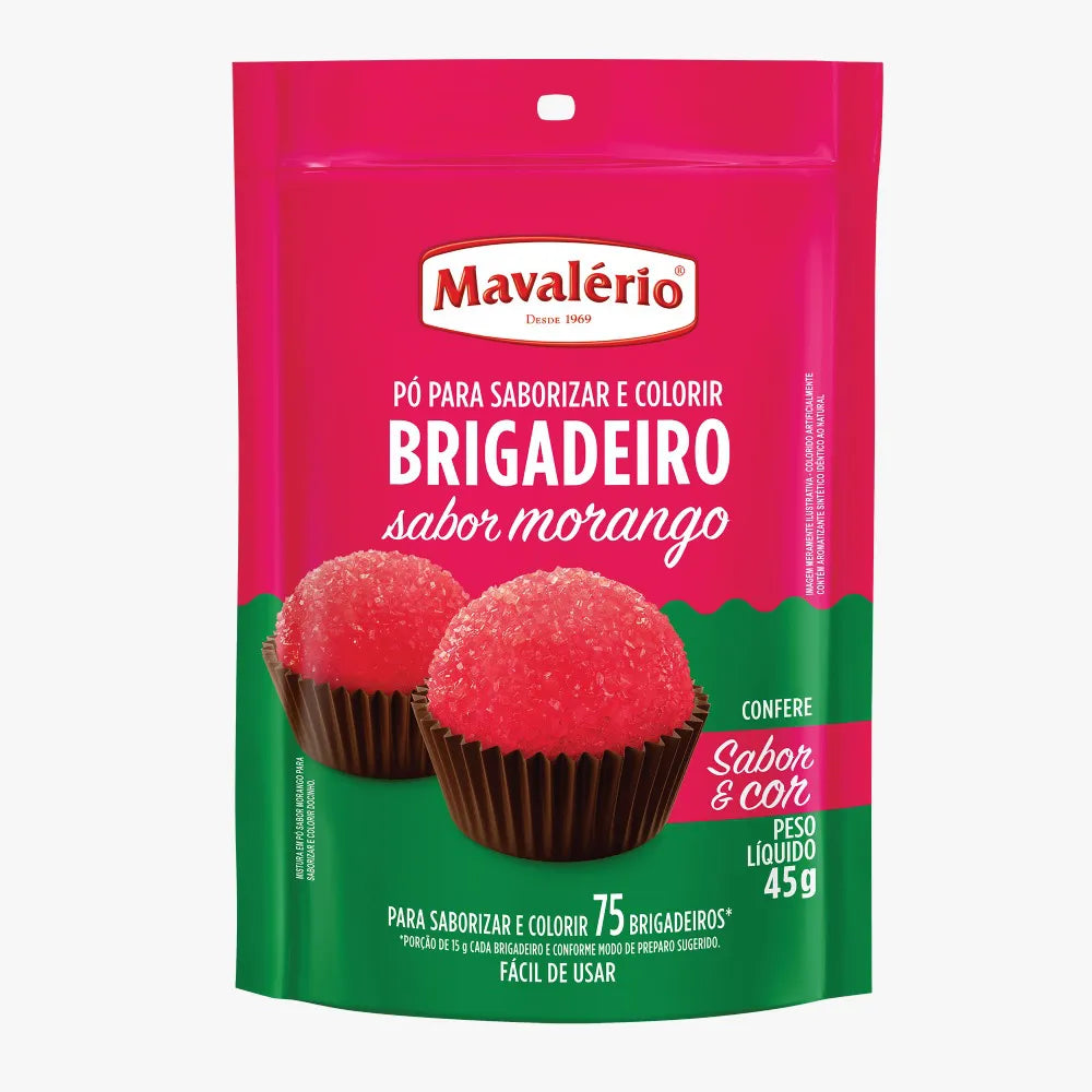 Pó Para Sobremesa Para Brigadeiro Mavalério 75g - MORANGO