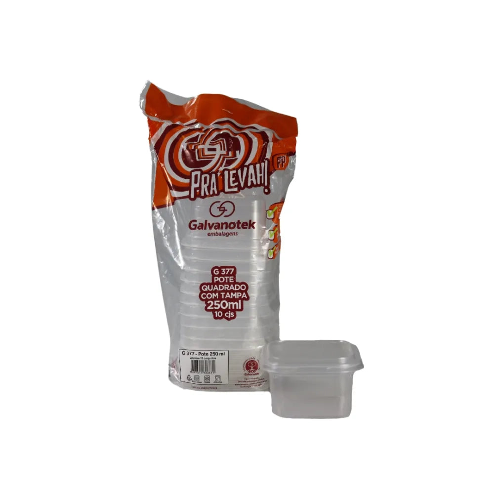 Pote Quadrado 250ml Quadrado G377 - Galvanoteck
