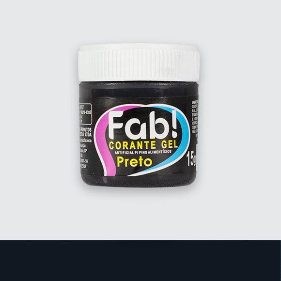 Corante em Gel Fab 15g - PRETO