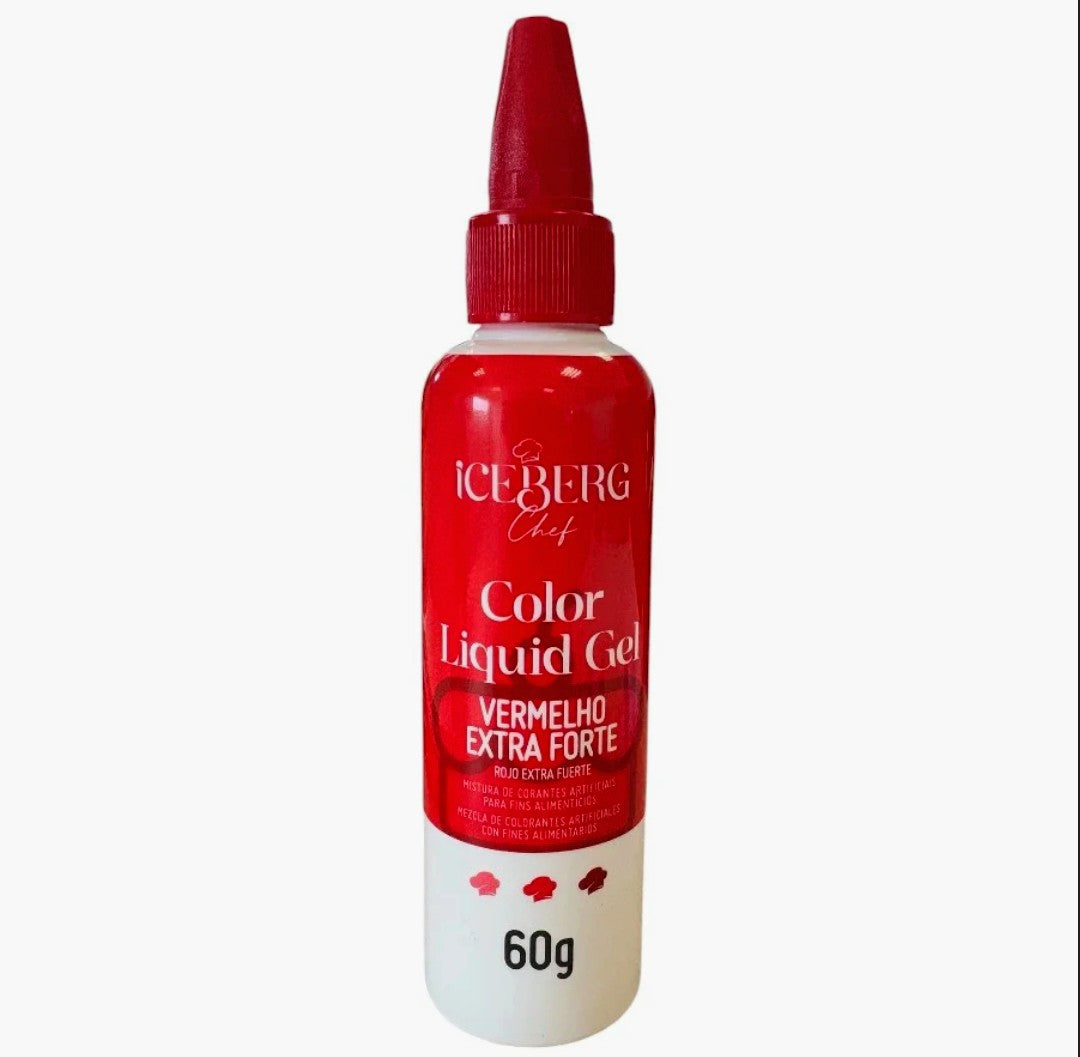 Corante Líquid Gel Vermelho Extra Forte 60g - Iceberg