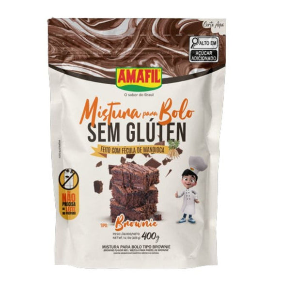 MISTURA BOLO AMAFIL BROWNIE SEM GLUTEN 400GR