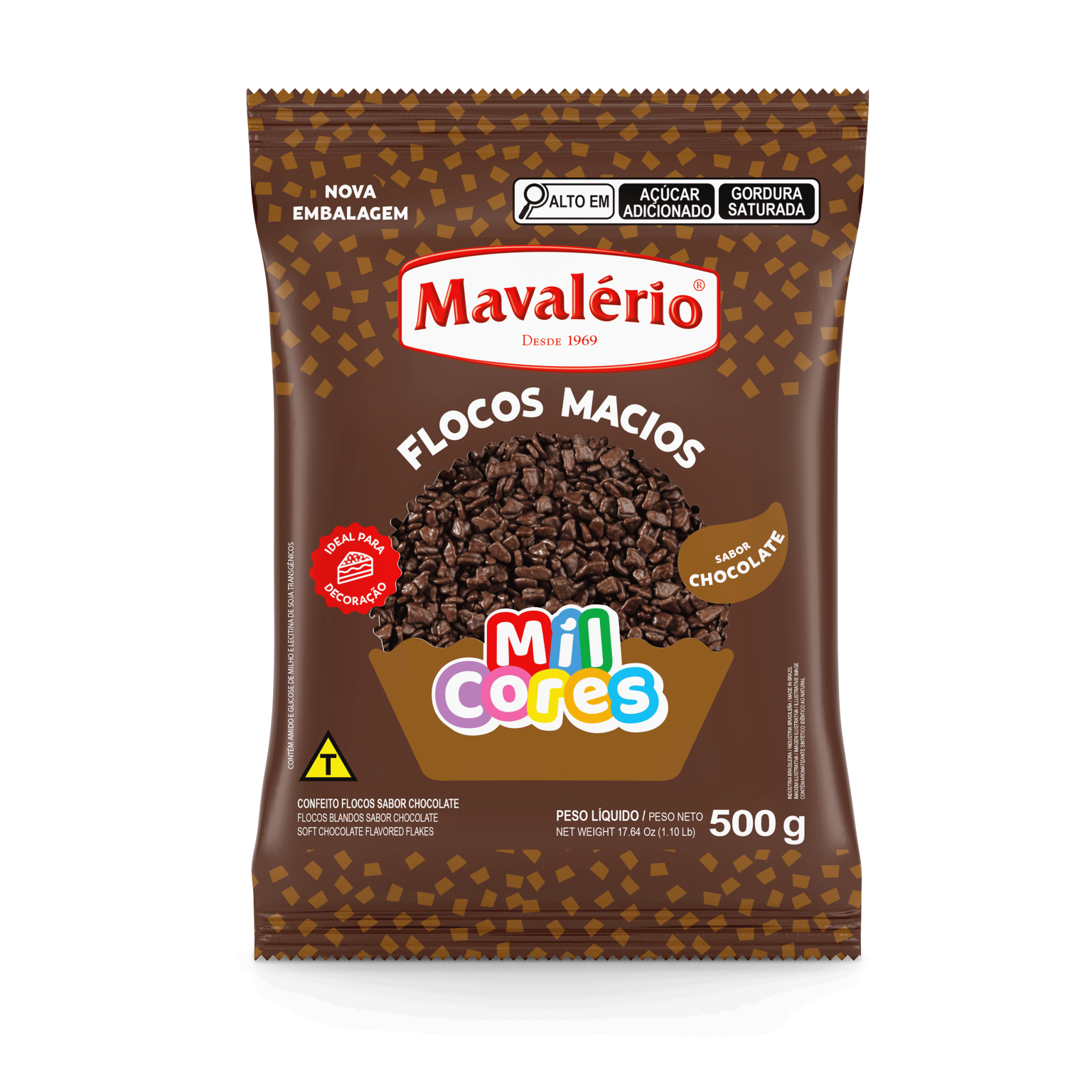 FLOCOS MACIOS CHOCOLATE 500g - MIL CORES MAVALÉRIO