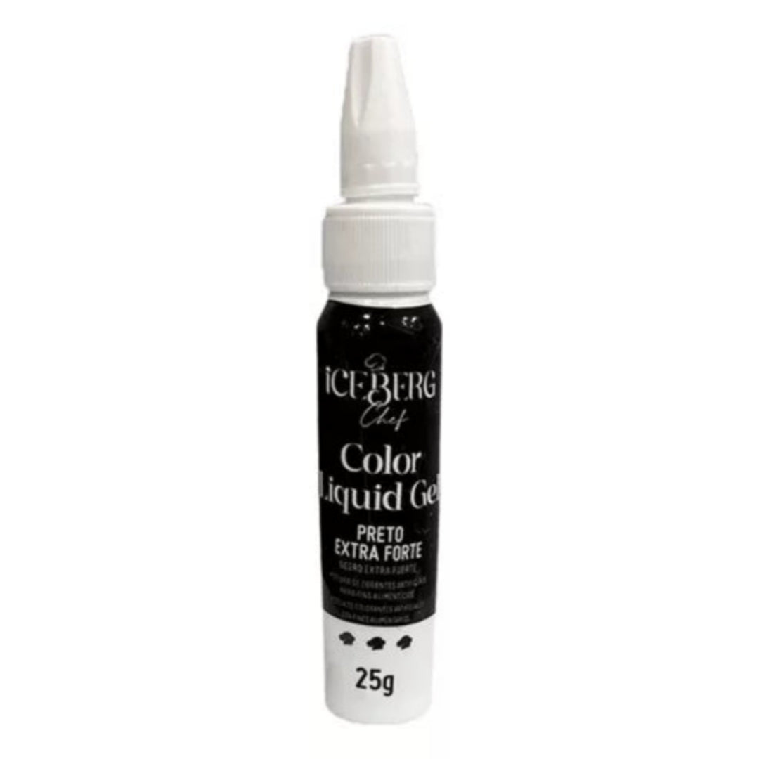Corante Liquid Gel Preto Extra Forte 25g ICEBERG