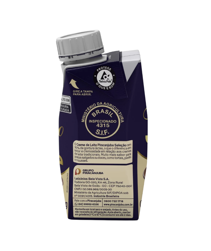 Creme de Leite Gourmet Seleção 200g - Piracanjuba