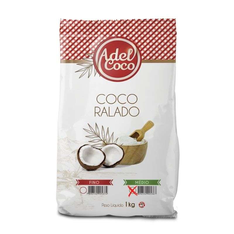 Coco Ralado Desidratado Médio 1kg - AdelCoco