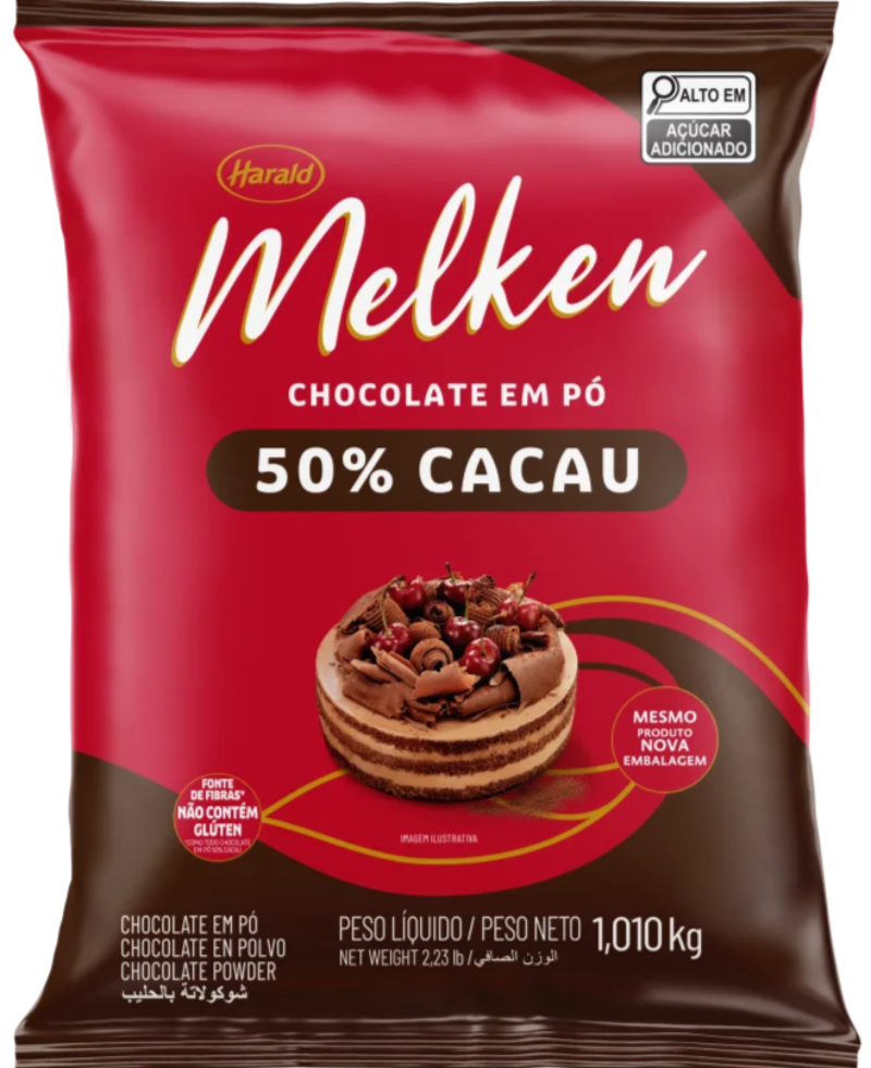 Chocolate em Pó  50% Cacau 1,050kg - Melken