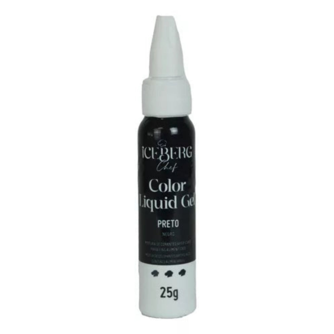 Corante Liquid Gel Color 25g Iceberg - Preto