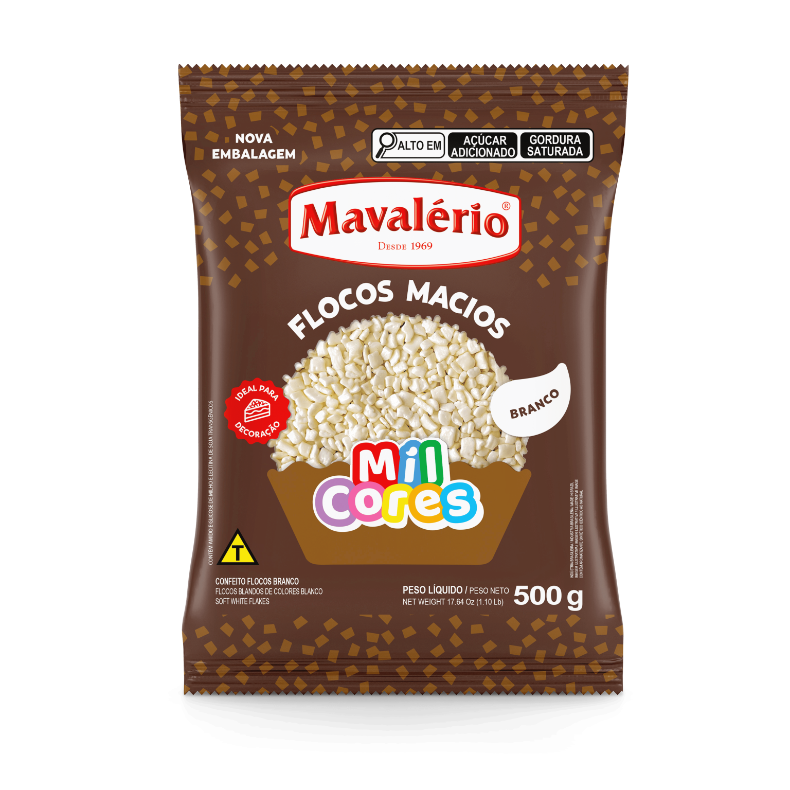 Flocos Macio Branco 500g - Mil Cores Mavalério