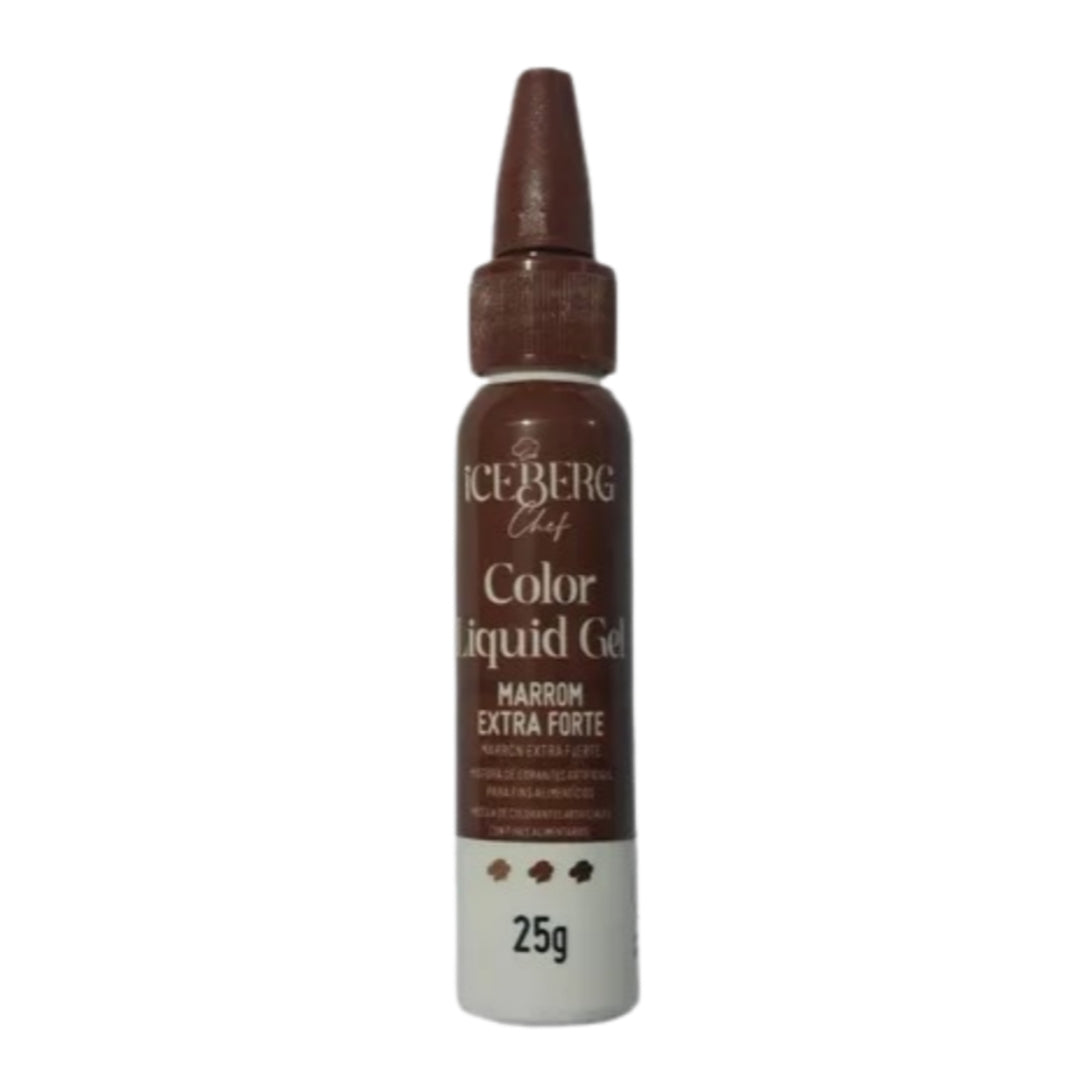 Corante Liquid Gel Color 25g Iceberg - Marrom Extra Forte