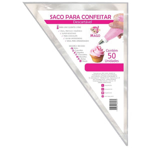 Saco Para Confeitar Descartável C/50 Mago 27cmx38cm GRANDE