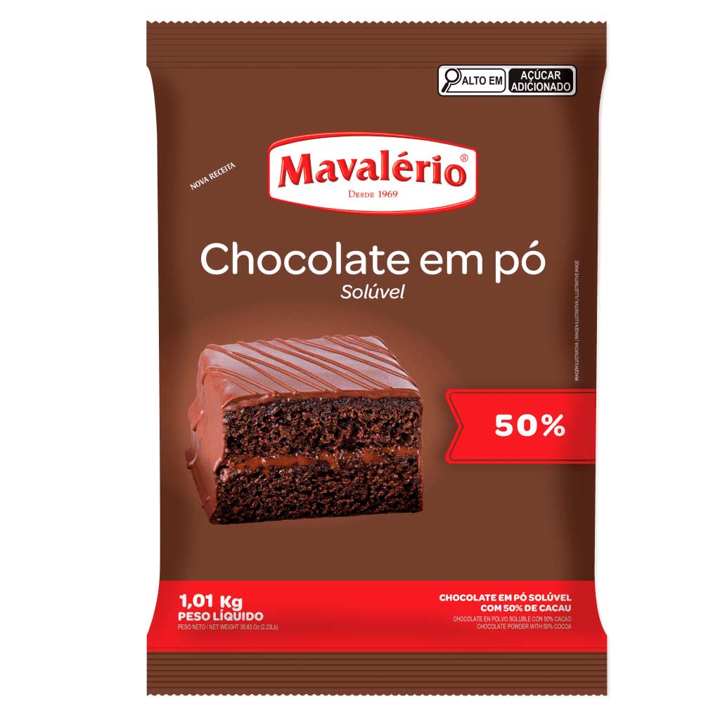 Chocolate em Pó 50% Cacau 1kg - Mavalerio