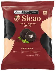 Cacau em Pó Preto 100% - 500g - sicao