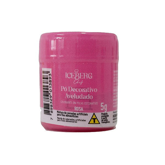 Corante Em Pó Lipossolúvel P/ Chocolate Iceberg 5g - Rosa
