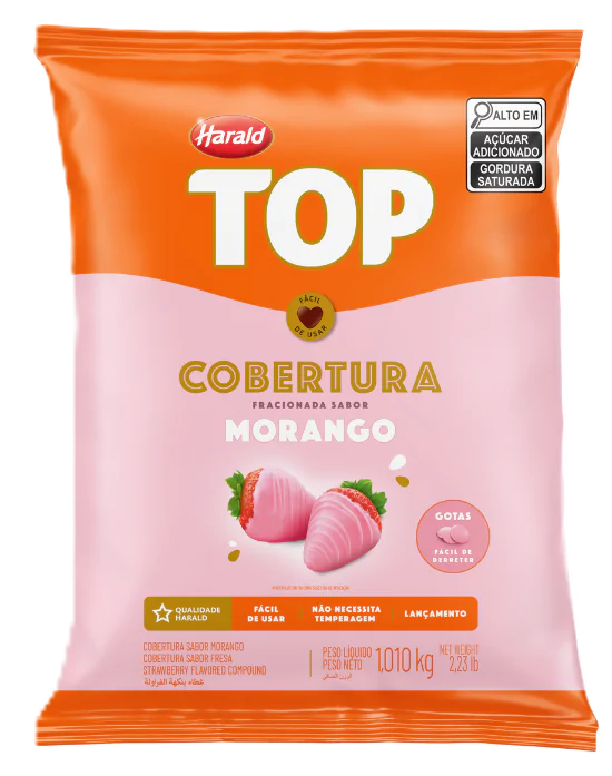 Cobertura Top Em Moedas Morango 1,01kg - Harald Ra