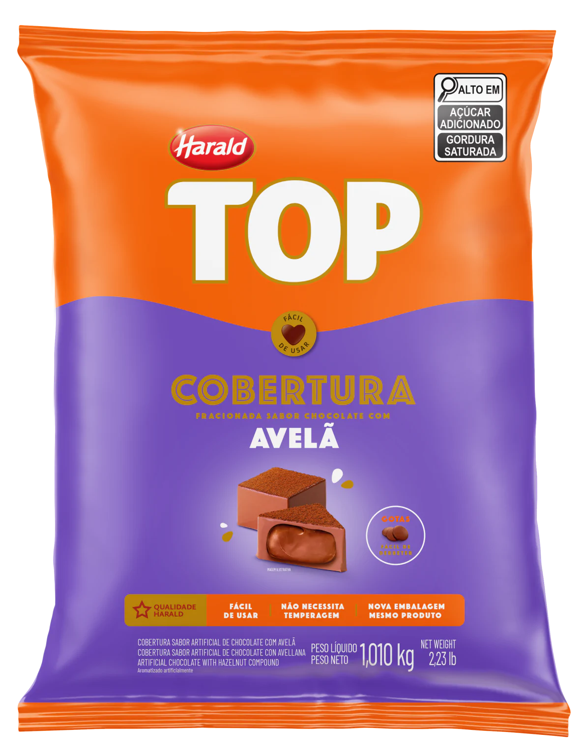 Cobertura Gotas Top Avelã 1,050kg - Harald