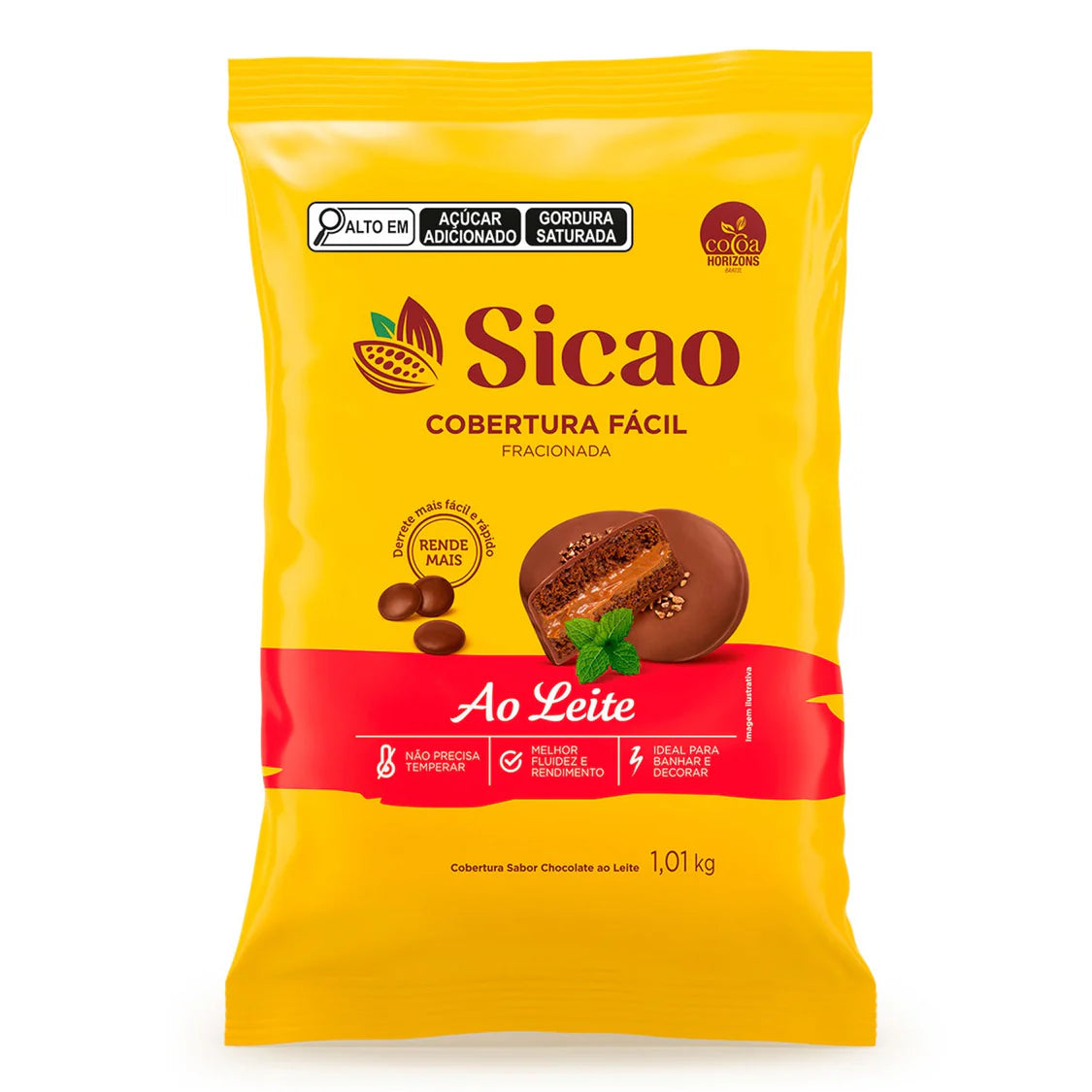 Cobertura Fácil  Em Gotas Ao Leite 1,01kg - SICAO